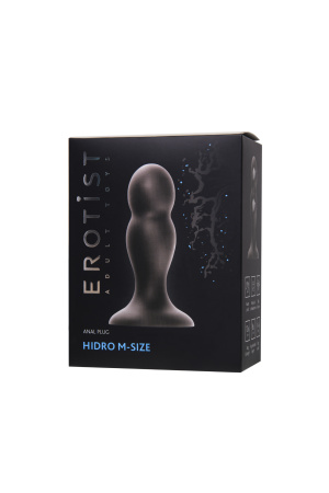Анальная втулка Erotist Hidro M, силикон, чёрный, 10,5 см