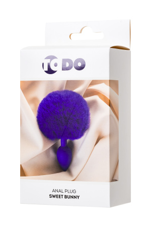 Анальная втулка с хвостом ToDo by Toyfa Sweet bunny, Фиолетовая, 13,0 см, Ø 2,8