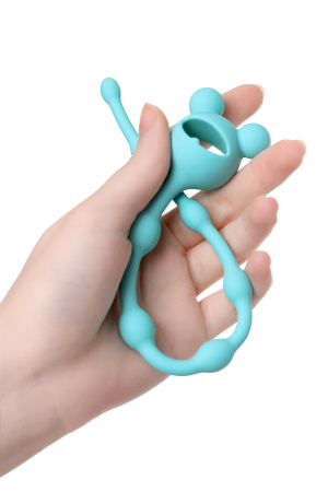 Анальная цепочка  TOYFA ToDo  FROGGY, силикон, голубая, 27,4 см, Ø 1,4 см