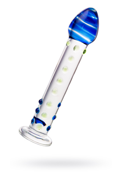 Фаллоимитатор Sexus Glass,стекло, прозрачный, 18 см 